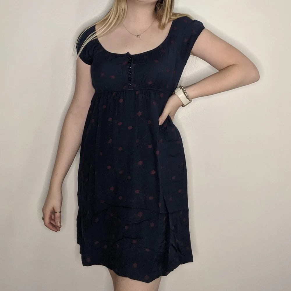 Kimchi Blue Navy Babydoll Dress - Size Small - Picture 1 of 5